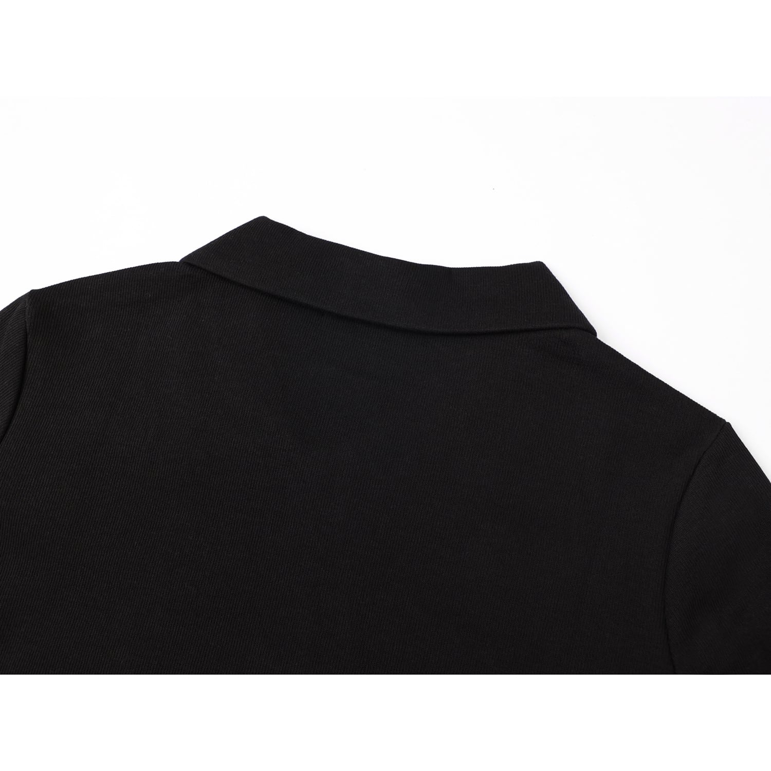 [LHSEN Series]★POLO Shirt★ Tops, Slimming, Stylish, Mini Length, Women's, Black, Black