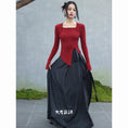 Load image into Gallery viewer, ✿New item! [Da Qinglong Shu series]★China style skirt★Bottoms Hanfu skirt Long length skirt Black Black Chinese clothes
