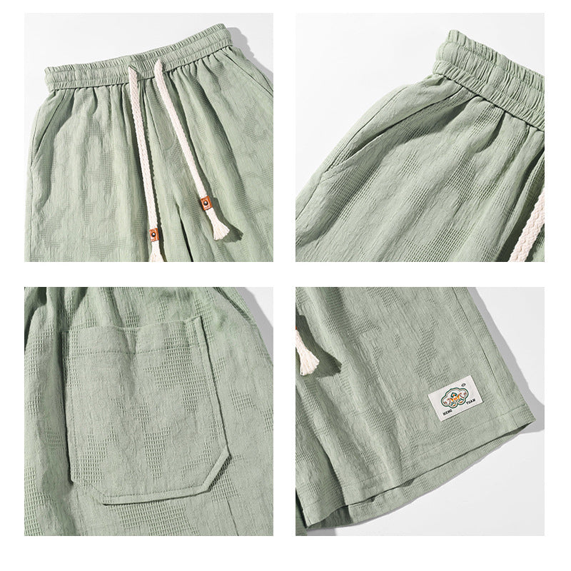 [BIGEMAN Series] ★Shorts★ 3 colors Bottoms Shorts Unisex Men's Black Beige Light Green