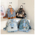 Load image into Gallery viewer, [NANA Series]★Bag★ 4color Rucksack Rucksack Floral Pattern Cute Commuting Blue Blue Black Black
