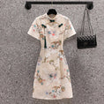 Load image into Gallery viewer, [SENWEIER Series] ★Chinese Dress★ Chinese-style dress, embroidered, short length, elegant, Chinese clothing, with a stylish design
