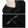 Load image into Gallery viewer, ✿New item! [Big Blue Dragon Series] ★China style tops★ Parka velvet cross black slit
