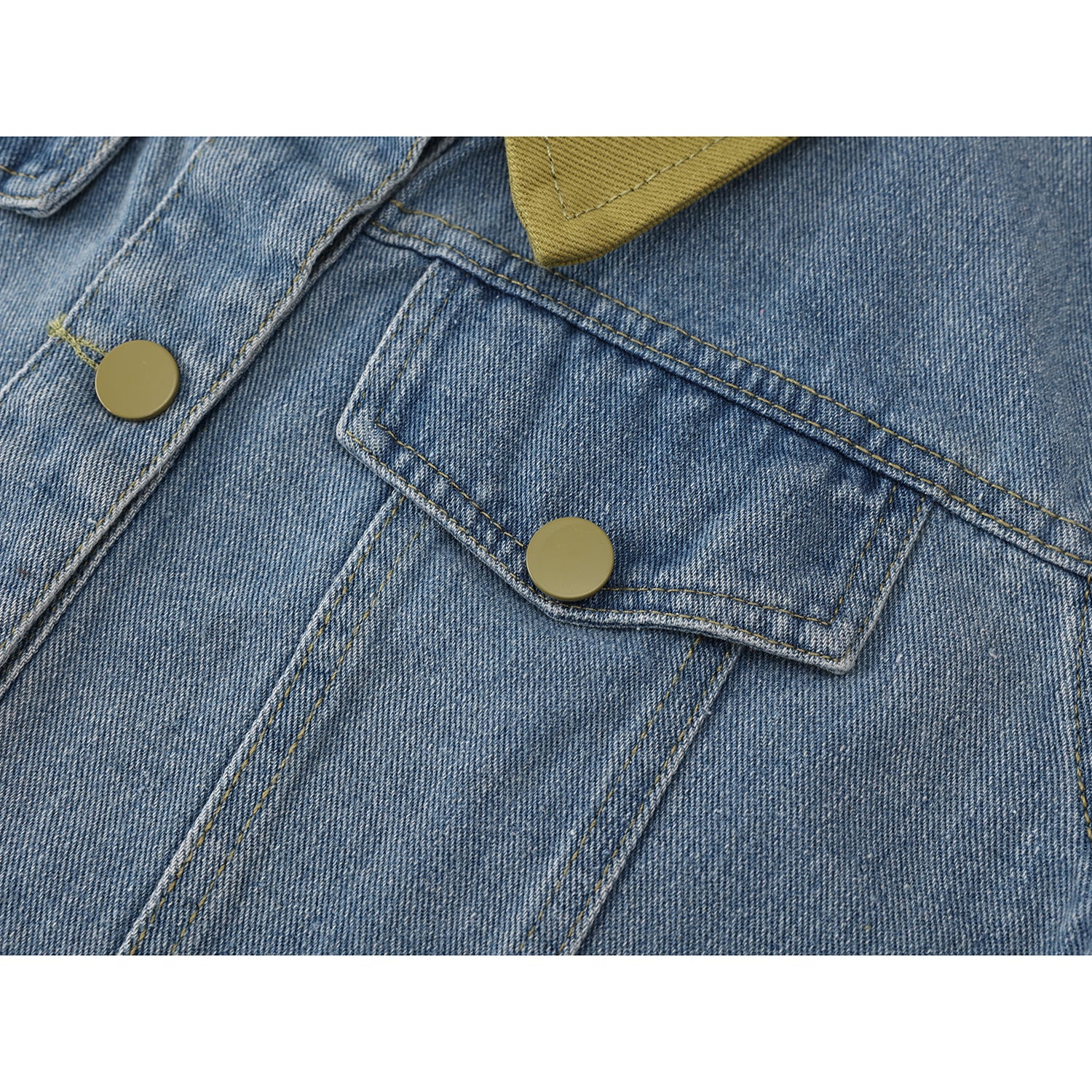 [LHSEN Series] ★Outer★ Denim jacket Jacket Short length Color scheme Blue Blue Retro