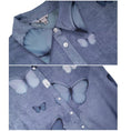 Load image into Gallery viewer, [Big Blue Dragon Series] ★China style tops★ Shirt, long sleeve shirt, butterfly satin blue, blue, cute, unique
