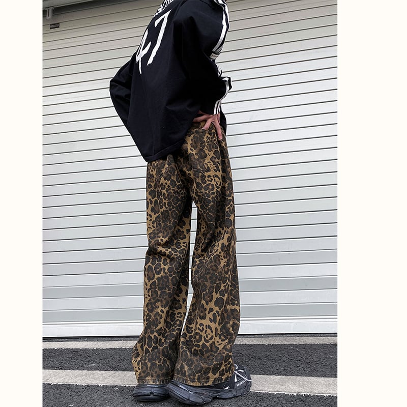 [V37 Series] ★Casual Pants★ Leopard Print Pants Bottoms Unisex Men's Large Size Stylish