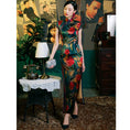 Load image into Gallery viewer, [MISS.F Series] ★Cheongsam Dress★ Silk Temperament Enhancement Chinese Style Dress Women's Party Wedding Floral Pattern
