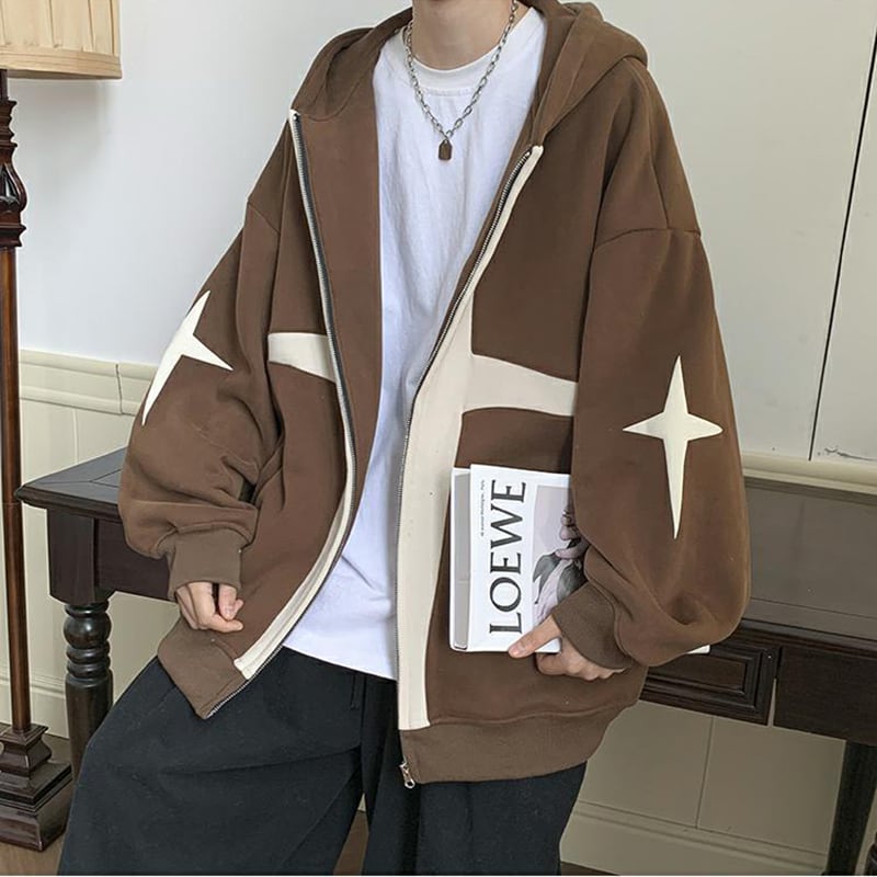 [TIAOTA series] ★Jacket★ 3color outer parka unisex men's color scheme casual apricot black brown