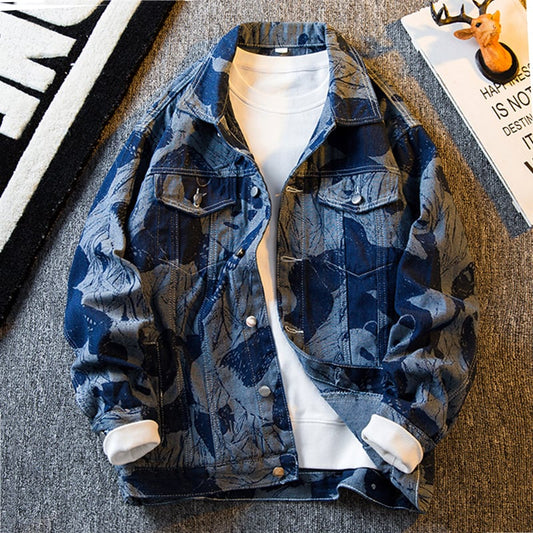 [HPCP Series]★Jacket★ Outer Denim Jacket Jeans Unisex Men's Panda Blue Blue