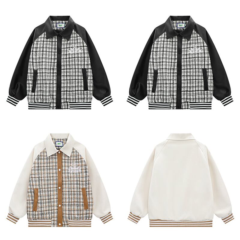 [BCBHQ Series] ★Jacket★ 3color outerwear unisex men's plaid pattern beige black pink