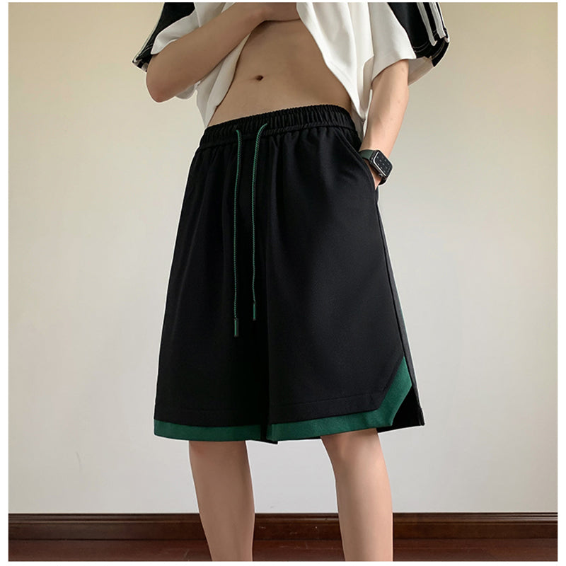 [BIGEMAN Series] ★Shorts★ 2 colors Bottoms Shorts Unisex Men's Sporty Color Scheme Easy to Match