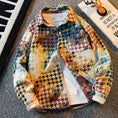 Load image into Gallery viewer, [HPCP Series]★Shirt★ Tops Oil Painting Style Unisex Men's Casual Houndstooth Gradation
