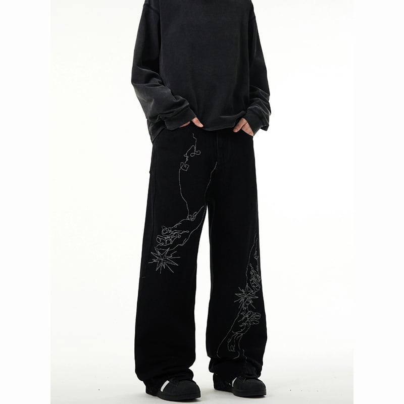 [NOW3 Series]★Denim pants★ Trousers, bottoms, jeans, easy to match, unisex, men's, cool