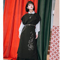 Load image into Gallery viewer, ✿New item! [Old Monster---Tatsuryu Series] ★Chinese style dress★ Sleeveless Hanfu dress Black Black
