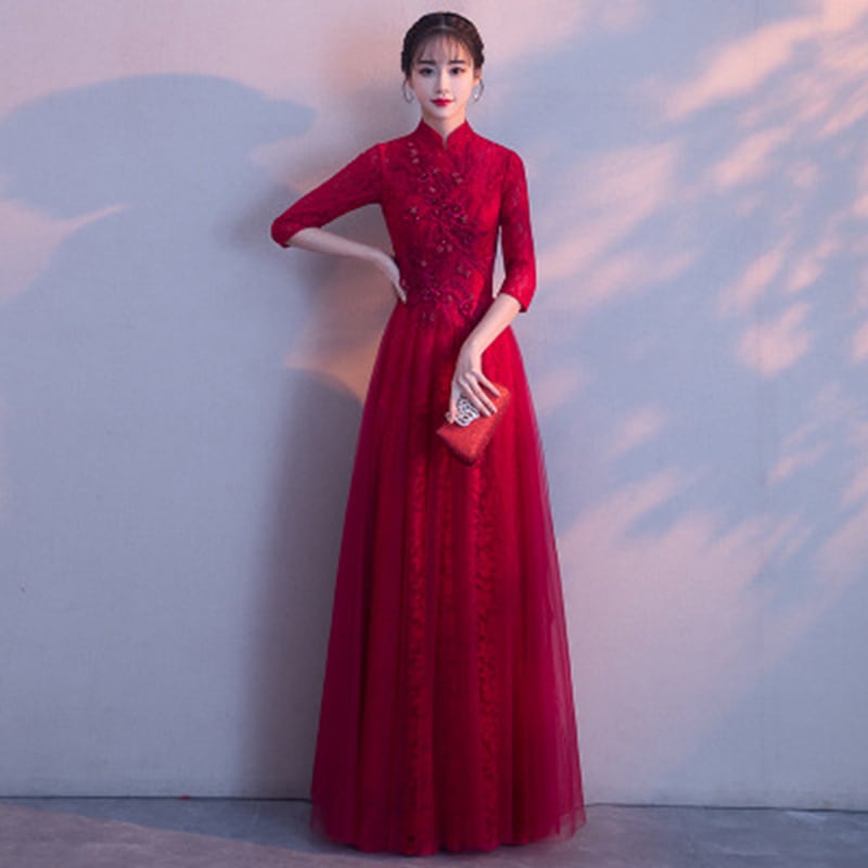 [YISIMAN Series] ★Party Dress★ 4color Chinese Style Dress Coming of Age Ceremonies, Year-end Parties, Concerts, Graduation Ceremonies, Improves Temperament