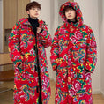 Load image into Gallery viewer, [YEFENG Series]★China style cotton coat★3color tops, floral pattern, winter coat, long length, unisex, men's, large size, black, red, green, blue
