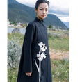 Load image into Gallery viewer, [Big Blue Dragon Series] ★China style outerwear★ Long length embroidery irregular black black original floral pattern
