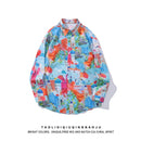 [MOISHE TIDE Series]★Shirt★ 2color Tops, Long Sleeve Shirt, Floral Shirt, Unisex, Men's, Graffiti, Color