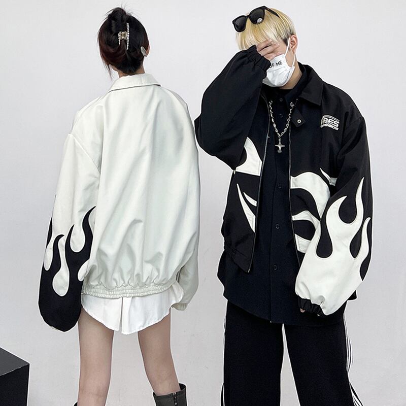 [CEDY Series] ★Jacket★ 2color outerwear unisex men's cool flame unique easy to match