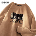 Load image into Gallery viewer, [Mmoptop Series] ★Tops★ 4color Sweatshirt Suede Unisex Men's Large Size Cat Cat Cat
