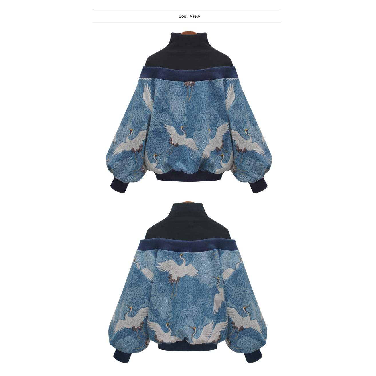 ✿ Great rating! Re-release! ✿Very popular ★Tops★ Printed Crane pattern Women's fashion Long sleeves Layered style High neck Color scheme