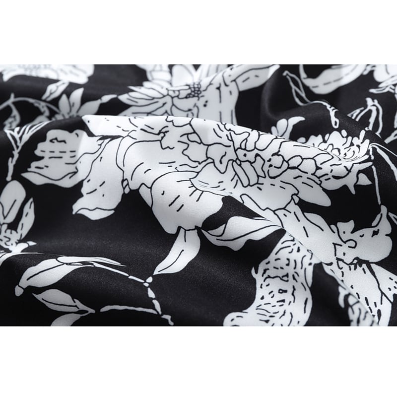 [JINKESEN Series]★Shirt★ Tops, long sleeve shirt, floral pattern shirt, unisex, men's, casual, black, black