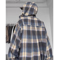 Load image into Gallery viewer, [CHAOMEICHEN Series] ★Outer★ 2color Shirt Outer Hood Plaid Pattern Unisex Men's Brown Blue
