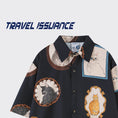 Gallery viewerに画像を読み込む, 【TRAVEL ISSUANCEシリーズ】★シャツ★ 2color トップス 半袖 猫 ネコ ねこ 猫柄 男女兼用 メンズ レディース 黒 青
