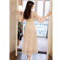 Load image into Gallery viewer, [GYBN Series] ★One Piece★ Lace V-neck Improves Temperament Retro Apricot Long Length Party
