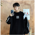 Load image into Gallery viewer, ✿New item! [BIGEMAN Series] ★Tops★ 2color sweatshirt, unisex, men's, large size, black, white, embroidery, color scheme: vertical stripes
