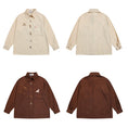 Load image into Gallery viewer, [YOYO Series]★Shirt★ 2color long sleeve shirt corduroy unisex men's cartoon apricot coffee color
