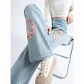 Load image into Gallery viewer, [KUDOU Series]★China style trousers★ 2color embroidery bottoms denim pants ladies fashion jeans
