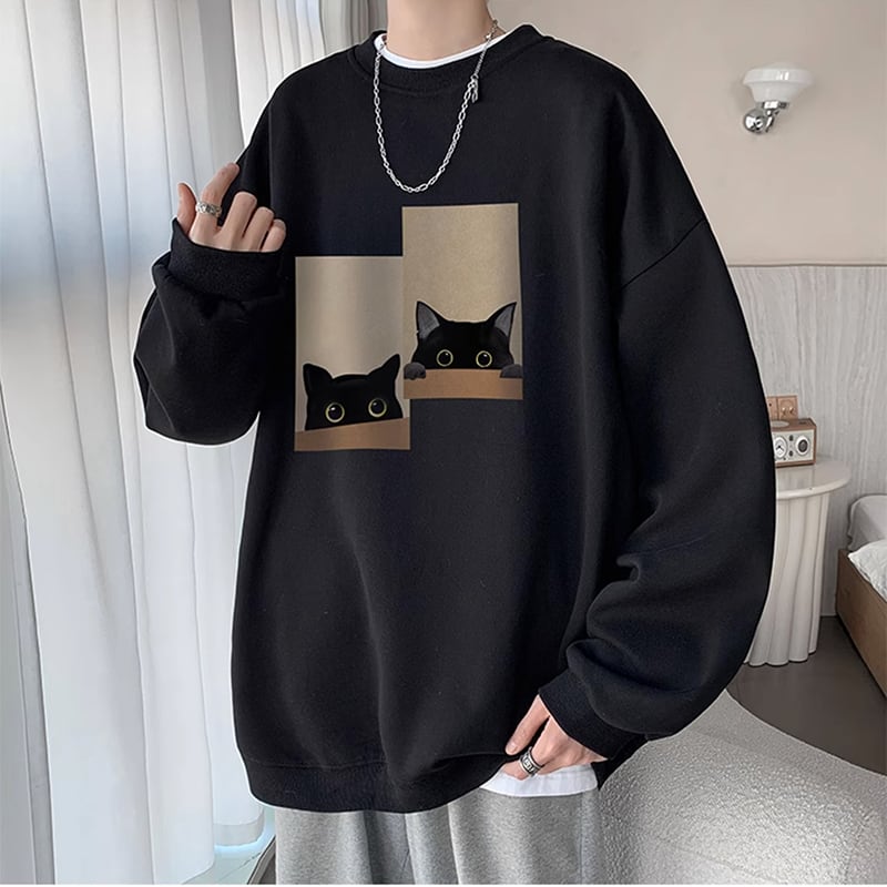 ✿Very popular item! [PPG Series] ★Tops★ 2color Regular type or brushed lining type Unisex Men's Sweatshirt Cat Cat Cat Cute