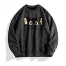 [Mmoptop Series] ★Tops★ 4color Sweatshirt Suede Unisex Men's Large Size Cat Cat Cat