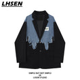 Load image into Gallery viewer, [LHSEN series] ★Outerwear★ Blazer, casual, switching, easy to match, design, stylish, black, blue
