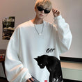 Load image into Gallery viewer, [WUSHE Series] ★Tops★ 4color long sleeve tops sweatshirt unisex men's large size cat cat cat black white gray blue
