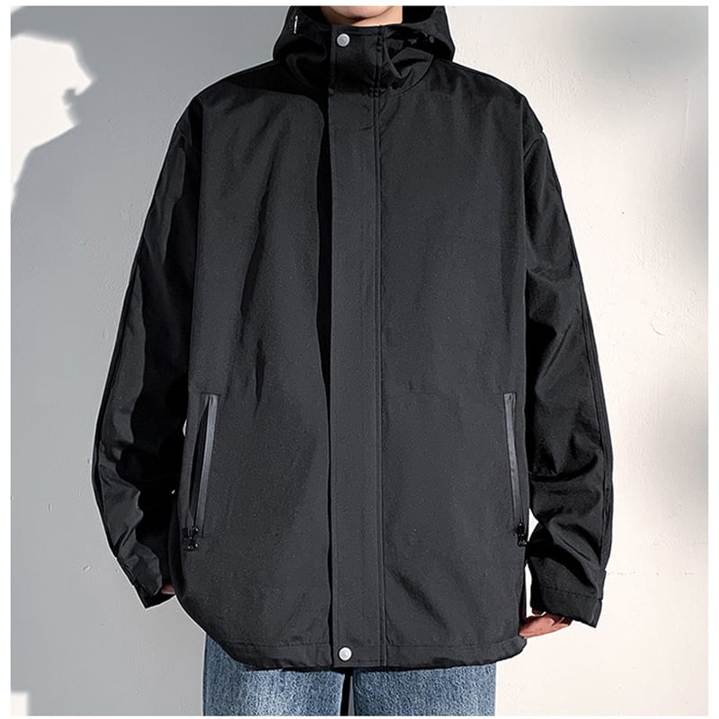 ✿New item! [BIGEMAN Series]★Jacket★ 2color outerwear with hood, unisex, men's, large size, simple, spring/autumn type