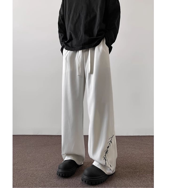 [PPG Series]★China Style Pants★ 2color Casual Pants Gaucho Pants Bottoms Unisex Men's Large Size Black White