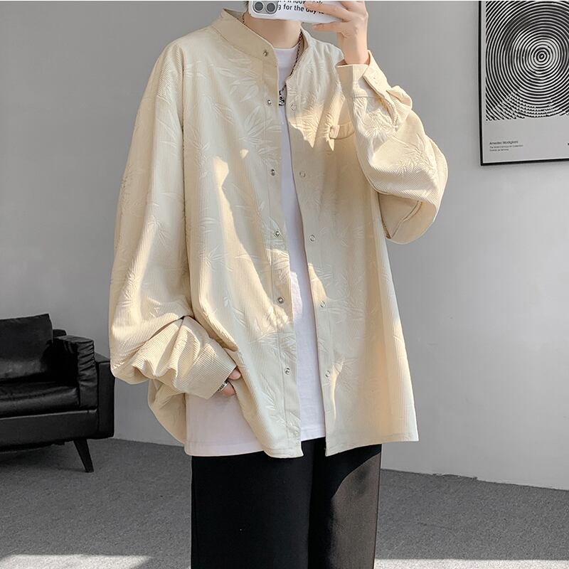 [ZHUIYI Series]★China Style Shirt★ 2color Tops Long Sleeve Shirt Unisex Men's Large Size Retro