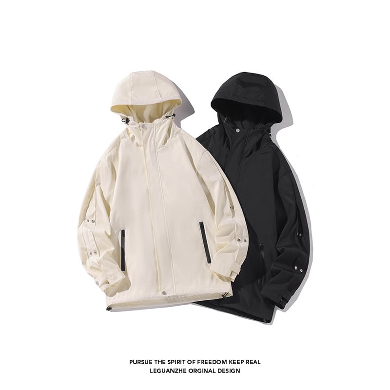 ✿New item! [BIGEMAN Series]★Jacket★ 2color outerwear with hood, unisex, men's, large size, simple, spring/autumn type