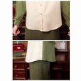 Load image into Gallery viewer, [HQE Series]★China style tops★ Shirt color scheme switching fake layered Chinese button green green
