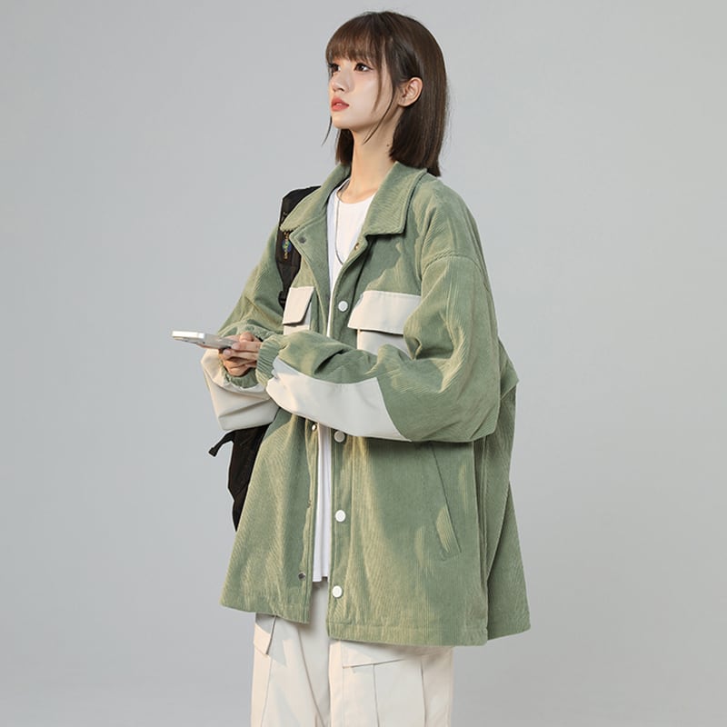 [Fujiiman Series] ★Jacket★ 3color outerwear unisex men's color scheme green blue black