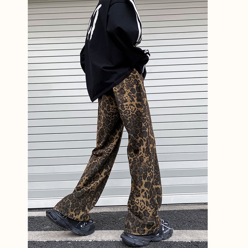 [V37 Series] ★Casual Pants★ Leopard Print Pants Bottoms Unisex Men's Large Size Stylish