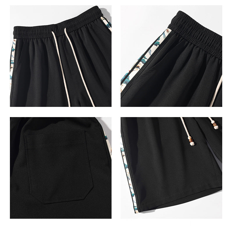 [BIGEMAN Series] Shorts, 2 colors, Bottoms, Shorts, Unisex, Men's, Vertical Stripes, Sporty Style