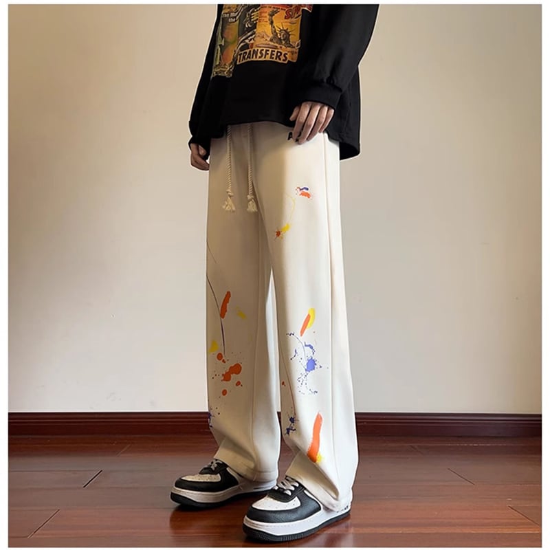 ✿New item! [BIGEMAN Series] ★Pants★ 2color Casual Pants Bottoms Unisex Men's Large Size Graffiti Stylish