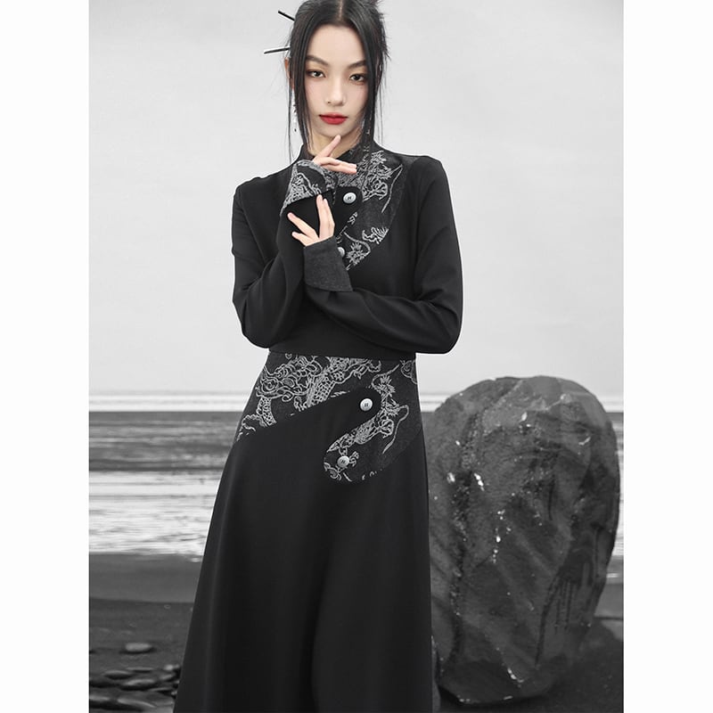 ✿New item! [Big Blue Dragon Series] ★Chinese-style dress★ Changeable, unique design, event, party