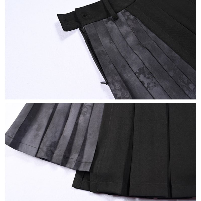 ✿New item! [Kokaisha --- Dragon dyed series] ★China style skirt★ Bottoms Mini skirt Pleated skirt Irregular