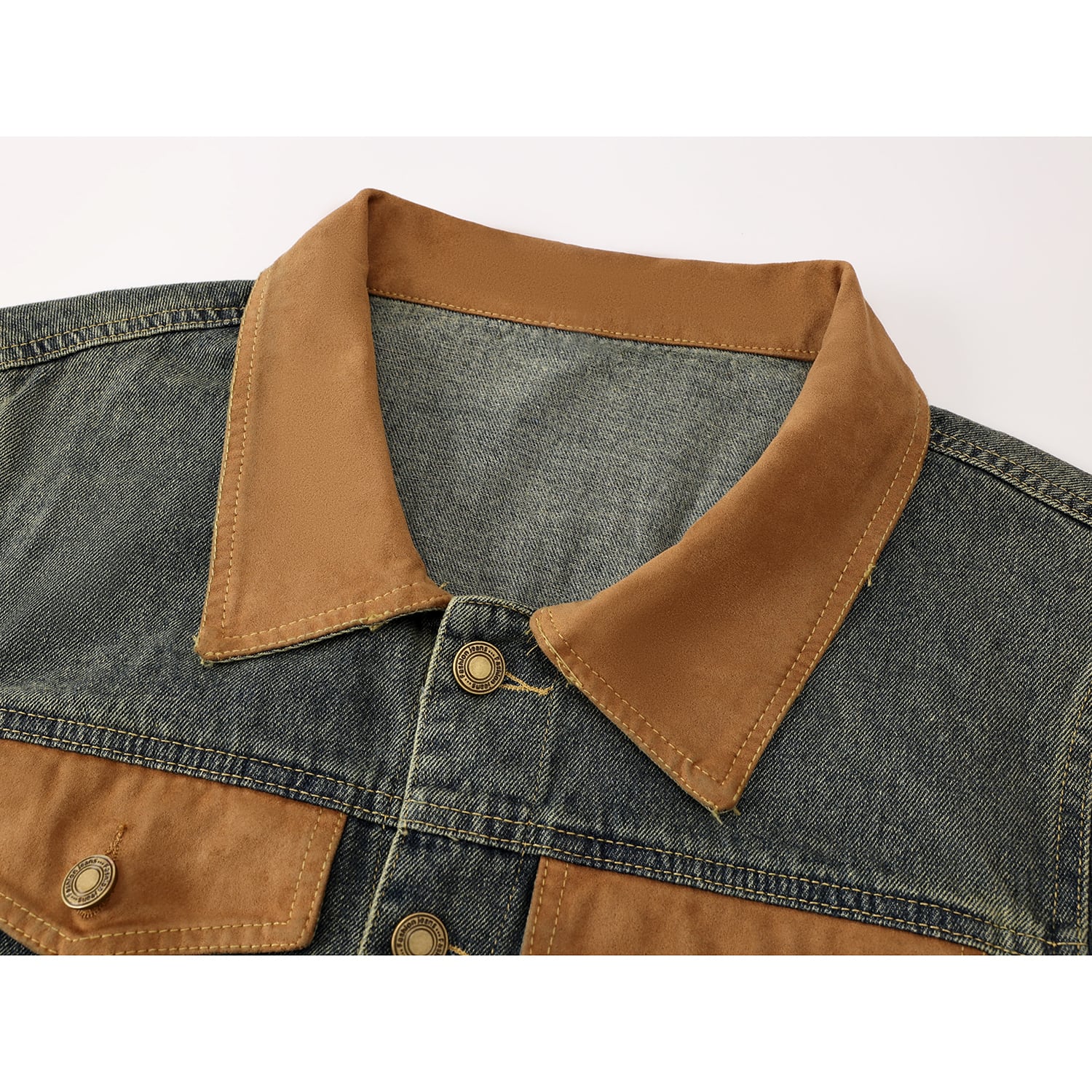 [LHSEN Series] ★Outer★ Denim Jacket Jacket Jeans Mini Length Ladies Color Scheme