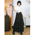 Load image into Gallery viewer, [Kokaisha---Tsubakino Series] ★Chinese-style trousers★ Bottoms Gaucho pants Irregular Black Culottes skirt
