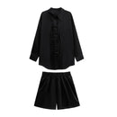 [YIDAO Series]★China style setup★ 2color Daily wear Chinese clothes Black Black Floral pattern China button