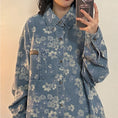 Load image into Gallery viewer, ✿New item! [UATONLINE Series]★Shirt★ Floral pattern shirt, long sleeve shirt, tops, unisex, men's blue, blue
